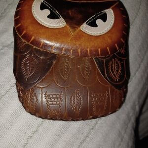 Brown Owl Leather Coin Purse